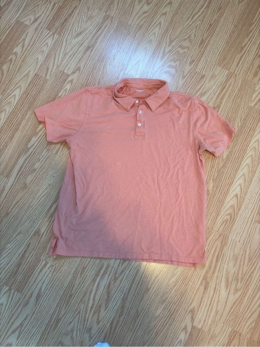Old Navy Men's Polo Shirt in orange size large soft washed